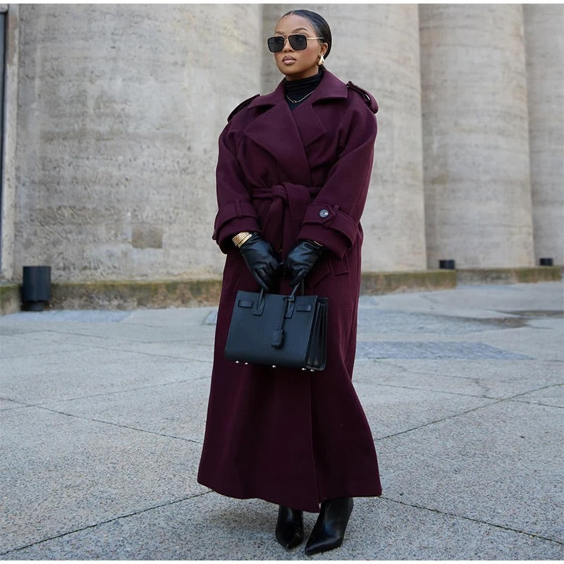 Velvet Rouge Classic Trench Coat