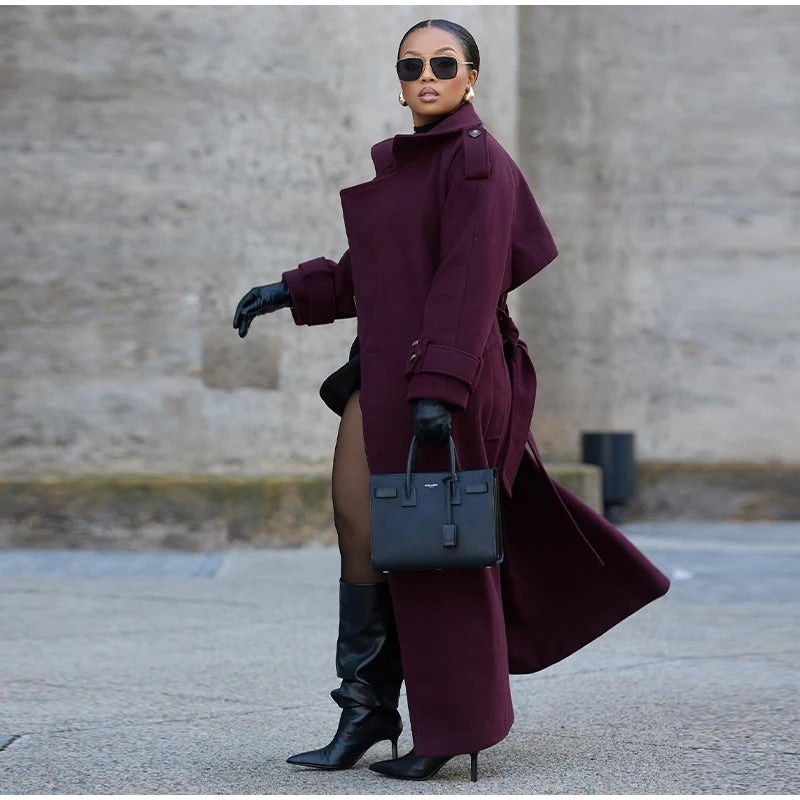 Velvet Rouge Classic Trench Coat