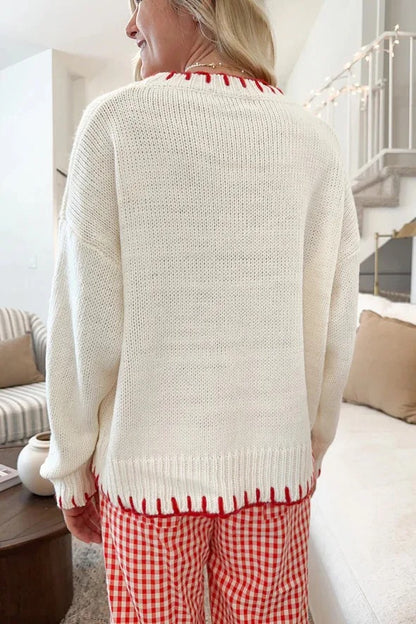 Cozy Crimson Bow Sweater