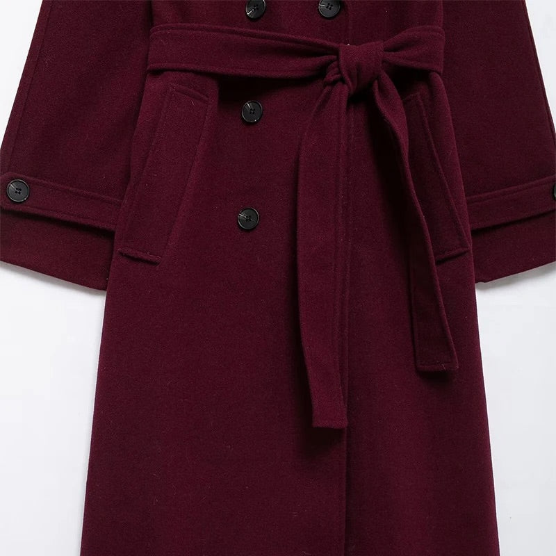 Velvet Rouge Classic Trench Coat