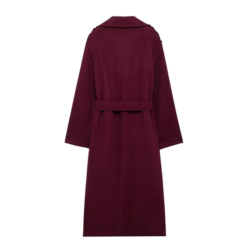 Velvet Rouge Classic Trench Coat