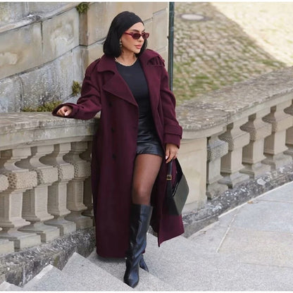 Velvet Rouge Classic Trench Coat